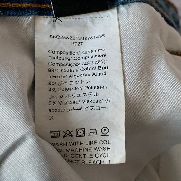 DAZY Denim Jean Midi Skirt Medium Wash A-Line Raw Hem Size XL - Picture 9 of 14